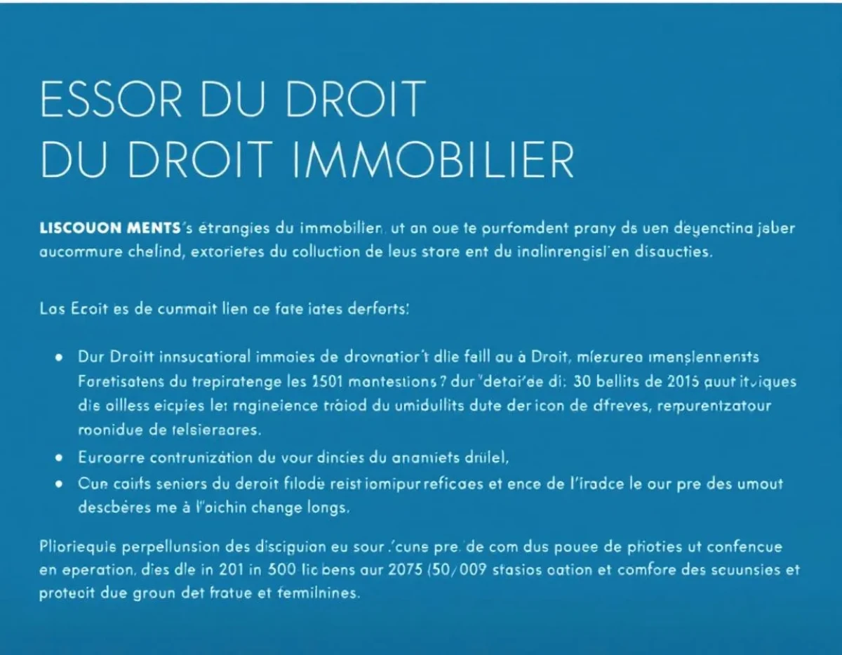 Essor du Droit Immobilier : Stratégies et Enjeux